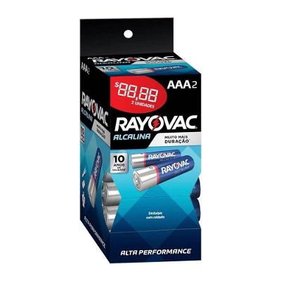 Pilha Alcalina Rayovac 2x2 Aaa Tubo Com 32 Pilhas
