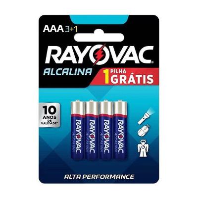Pilha Alcalina Rayovac Lr03 Aaa C-04 Leve4 Pague3