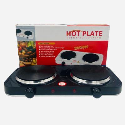 Fogão Fogareiro 2 Bocas Elétrico 2000w Fogão Cooktop Portáti Preto 110V