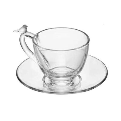 Xícara De Chá De Cristal Ecológico Com Pires Bird 180ml Wolff