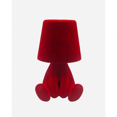 Abajur Boneco Infantil Led 3 Luzes Iluminação Noturna Vermelho