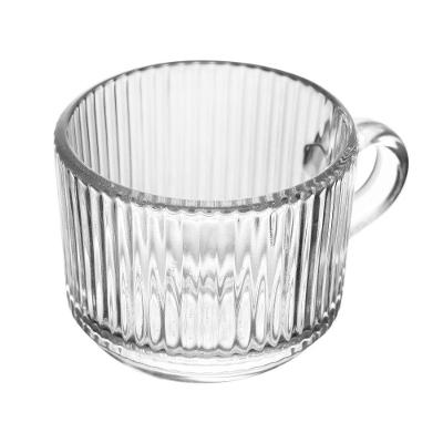 Xícara De Café De Vidro Com Alça Lines Transparente Canelada 90ml Wolff