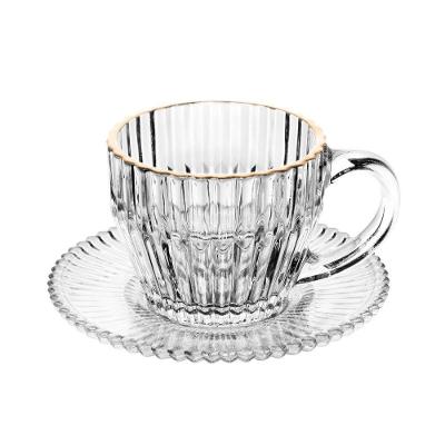 Xícara De Café De Cristal Com Fio De Ouro Império 110ml Wolff