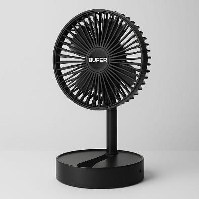 Ventilador Portatil Recarregável Usb C 3 Velocidades Rapido Preto