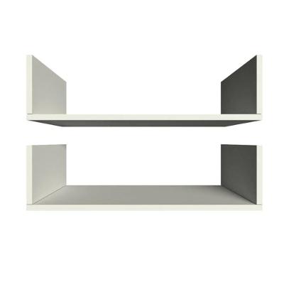 Kit 2 Prateleiras Em U 60x15 Cm Organizador Escritório Com Suporte Invisível Branco