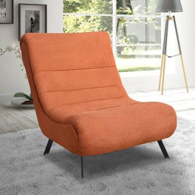 Poltrona Com Pés Em Ferro Tecido Bouclé Vancouver – Lucadi Terracota