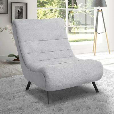 Poltrona Com Pés Em Ferro Tecido Bouclé Vancouver – Lucadi Cinza