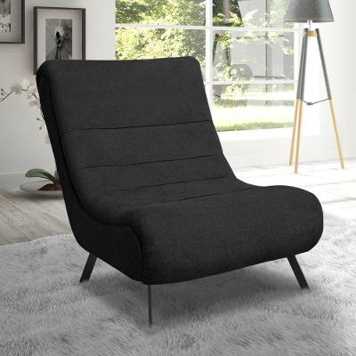 Poltrona Com Pés Em Ferro Tecido Bouclé Vancouver – Lucadi Preto