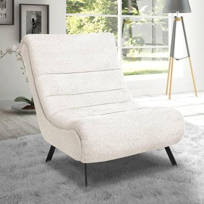 Poltrona Com Pés Em Ferro Tecido Bouclé Vancouver – Lucadi Off White