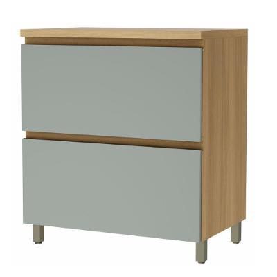 Balcão Gabinete De Cozinha 1 Porta Basculante 1 Gaveta 100% Mdf Raissa Nesher Madeirado / Verde