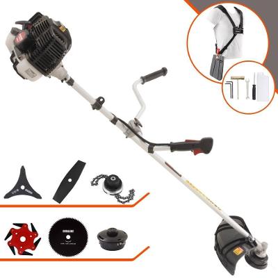 Roçadeira Profissional Lateral Kawashima Kw43le À Gasolina 43cc 1,7hp + Faca 2 Pontas 330mm + Faca 80 Dentes 255mm + T