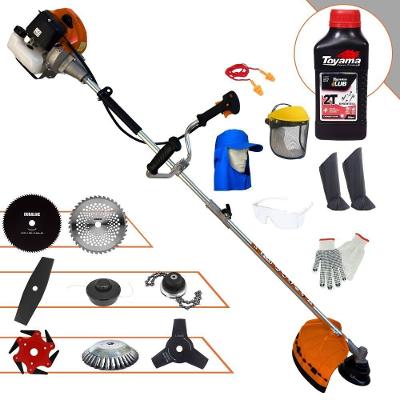 Roçadeira Terra Grhb430 43cc 2t 1,7hp + Faca 3 Pontas + Faca 40 Dentes + Faca 80 Dentes+ Faca 6 Pontas + Escova 38c