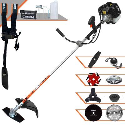 Roçadeira Profissional Terra Grh520 À Gasolina 52cc 2,5hp + Faca 3 Pontas + Faca 40 Dentes + Faca 80 Dentes + Faca 6 Po