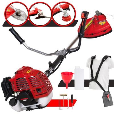 Roçadeira Profissional Lateral Kawashima Kw52l À Gasolina 52cc 2,5hp Com Faca 3 Pontas + Faca 40 Dentes Duraline 255mm