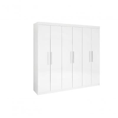 Guarda Roupa Casal 6 Portas Leblon Com Pés D' Doro Branco