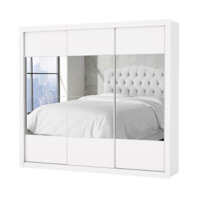 Guarda Roupa Atlanta 3 Portas Com Espelho S/pe Carioca Moveis Branco