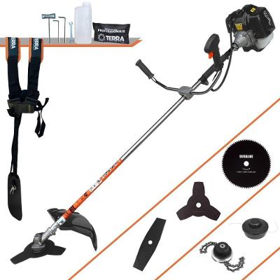 Roçadeira Profissional Lateral Terra Grh430 À Gasolina 43cc 2t 1,7hp + Faca 2 Pontas Duraline 330mm + Faca 80 Dentes Du