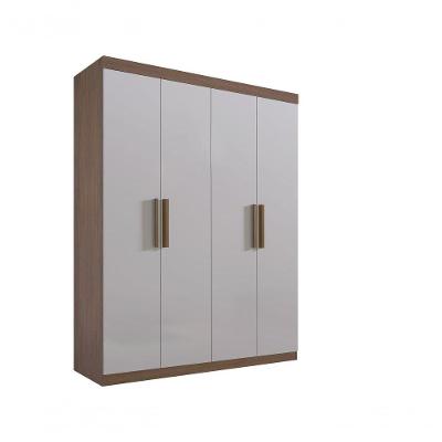 Guarda Roupa 4 Portas 3 Gavetas Sem Pés Colibri Plus - D' Doro Castanho/off White