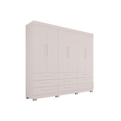 Roupeiro Dinamarca Sem Espelho 6 Portas 9 Gavetas Salleto Branco