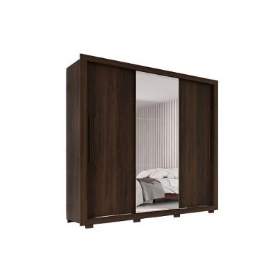 Guarda Roupa Casal Panamá Porta Espelho Central 3 Portas 4 Gavetas Salleto Savana