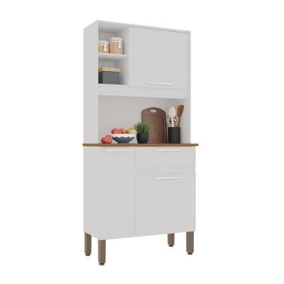 Cozinha Compacta Lia 3 Portas 1 Gaveta MDP 83 cm Branco para Espaço Planejado