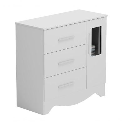 Cômoda Popy Retro 1 Porta 3 Gavetas - Moveis Peroba Branco Brilho
