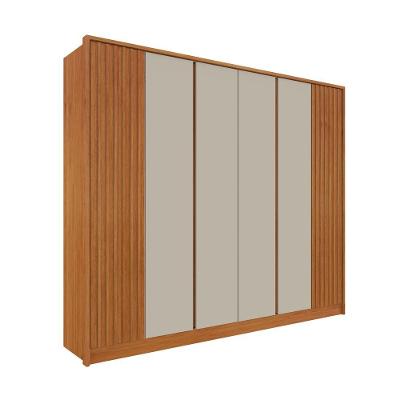 Roupeiro 6 Portas Barcelona Ripado Tcil Cinamomo-off White