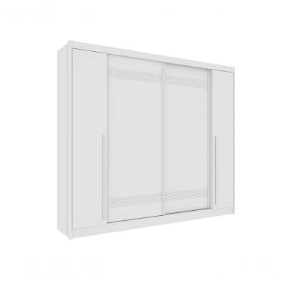 Guarda Roupa Casal Cairo 4 Portas Correr E Articulada Tcil Neve