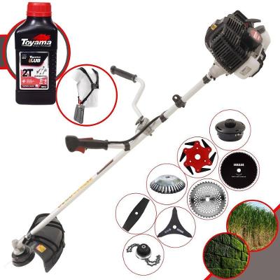 Roçadeira Kawashima Kw52le 52c 2,5hp 2t + Faca 2 Pontas + Faca 40 Dentes + Faca 80 Dentes + Faca 6 Pontas + Escova 38 Cerdas