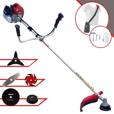 Roçadeira Profissional À Gasolina Kawashima Bcj 431l 42,7cc 1,7hp 2t + Faca 3 Pontas 255m + Faca 80 Dentes 255mm + Faca