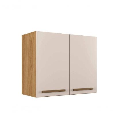 Armário Aéreo Cristal 2 Portas Arte Móveis Cinamomo/off White