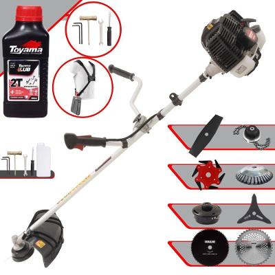 Roçadeira Kawashima Kw52le 52c 2,5hp 2t + Faca 2 Pontas + Faca 40 Dentes + Faca 80 Dentes + Faca 6 Pontas + Escova 38 Cerdas