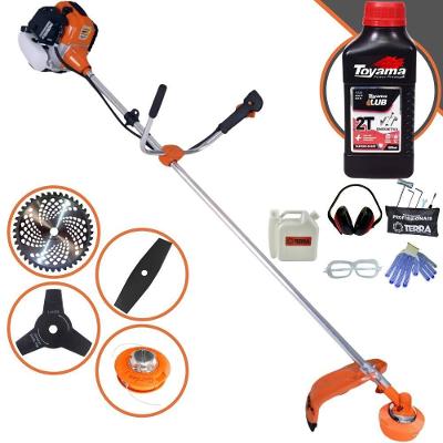 Roçadeira Profissional Lateral Terra Gr520xp À Gasolina 52cc 2t 2,5hp + Faca 2 Pontas Duraline 330mm + Faca 3 Pontas Du