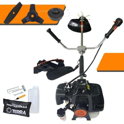 Roçadeira Profissional Lateral Terra Grh430 À Gasolina 43cc 2t 1,7hp + Faca 2 Pontas Duraline 330mm 2,7mm - 330252pju