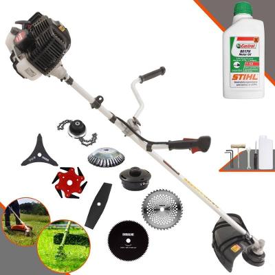 Roçadeira Kawashima Kw43le À Gasolina 43cc 1,7hp + Faca 2p + Faca 40d + Faca 80d + Faca 6p + Escova 38c + Trimmer + Óleo