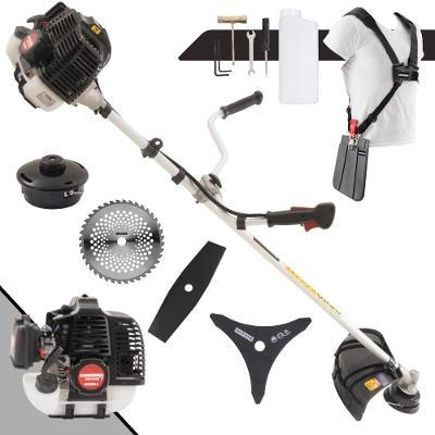 Roçadeira Profissional Lateral Kawashima Kw52le À Gasolina 52c 2,5hp 2t + Faca 2 Pontas Duraline 330mm + Faca 40 Dentes