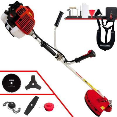 Roçadeira Profissional Lateral Kawashima Kw52l À Gasolina 52c 2,5hp + Faca 2 Pontas Duraline 330mm + Faca 80 Dentes Dur
