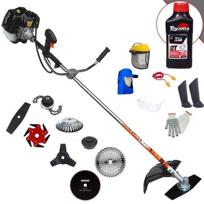 Roçadeira Terra Grh520 52cc 2,5hp + Faca 3 Pontas + Faca 40 Dentes + Faca 80 Dentes + Faca 6 Pontas + Escova 38c