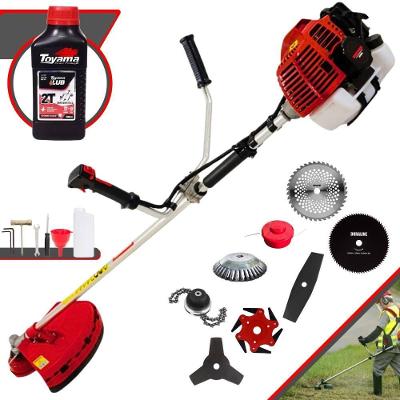 Roçadeira Kawashima Kw52l 52c 2,5hp + Faca 2 Pontas + Faca 40 Dentes + Faca 80 Dentes + Faca 6 Pontas + Escova 38 Cerda