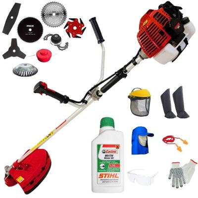 Roçadeira Kawashima Kw52l 52c 2,5hp + Faca 2 Pontas + Faca 40 Dentes + Faca 80 Dentes + Trimmer + Escova 38c + Faca 6 Pontas