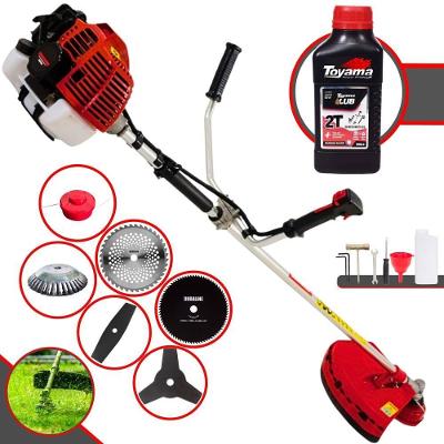 Roçadeira Kawashima Kw52l À Gasolina 52c 2,5hp + Faca 2 Pontas + Faca 40 Dentes + Faca 80 Dentes + Escova Rotativa 38 C