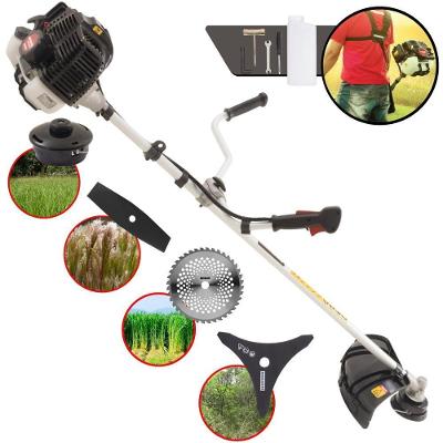 Roçadeira Profissional Lateral Kawashima Kw52le À Gasolina 52c 2,5hp 2t + Faca 2 Pontas Duraline 330mm + Faca 40 Dentes