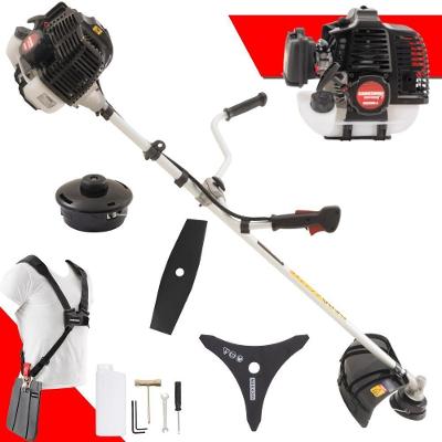 Roçadeira Profissional Lateral Kawashima Kw52le À Gasolina 52c 2,5hp Com Faca 3 Pontas + Faca 2 Pontas Duraline 330mm 2