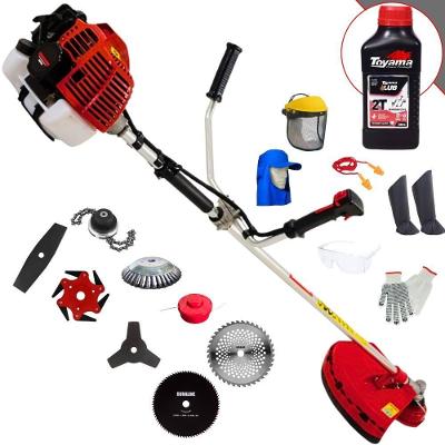 Roçadeira Kawashima Kw52l 52c 2,5hp + Faca 2 Pontas + Faca 40 Dentes + Faca 80 Dentes + Faca 6 Pontas + Escova 38c