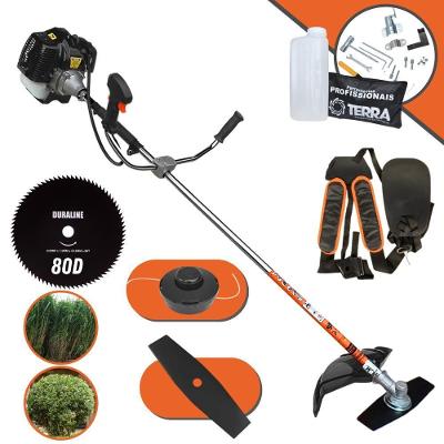 Roçadeira Profissional Lateral Terra Grh520 À Gasolina 52cc 2t 2,5hp + Faca 80 Dentes Duraline 255mm 1,5mm - 255258oju