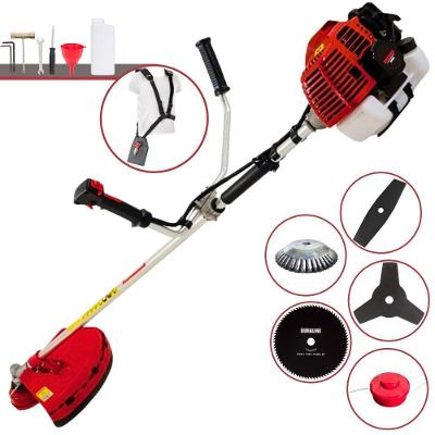 Roçadeira Profissional Lateral Kawashima Kw52l À Gasolina 52c 2,5hp + Faca 2 Pontas 330mm + Faca 80 Dentes 255mm + Esco