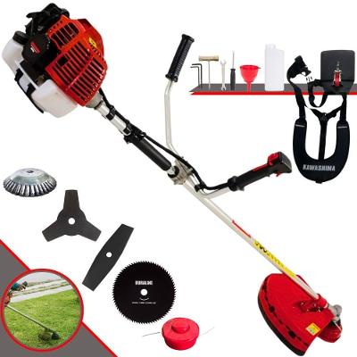 Roçadeira Profissional Lateral Kawashima Kw52l À Gasolina 52c 2,5hp + Faca 2 Pontas 330mm + Faca 80 Dentes 255mm + Esco