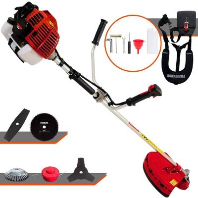 Roçadeira Profissional Lateral Kawashima Kw52l À Gasolina 52c 2,5hp + Faca 2 Pontas 330mm + Faca 80 Dentes 255mm + Esco