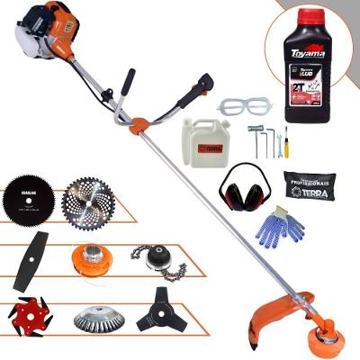 Roçadeira Terra Gr520xp À Gasolina 52cc 2t 2,5hp + Faca 2 Pontas + Faca 3 Pontas + Faca 6 Pontas + Faca 80 Dentes