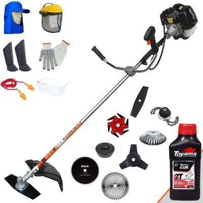 Roçadeira Terra Grh520 52cc 2,5hp + Faca 3 Pontas + Faca 40 Dentes + Faca 80 Dentes + Faca 6 Pontas + Escova 38c